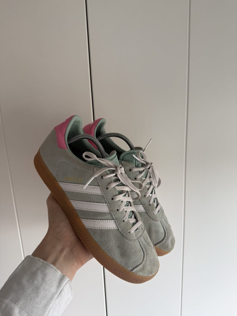 Adidas Gazelle Grijsgroen/Roze