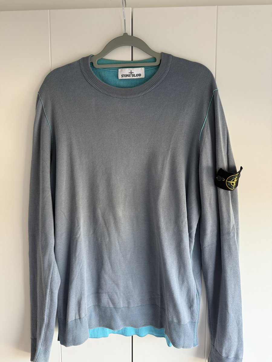 Stone Island Omkeerbare gebreide trui Grijsblauw/Turquoise